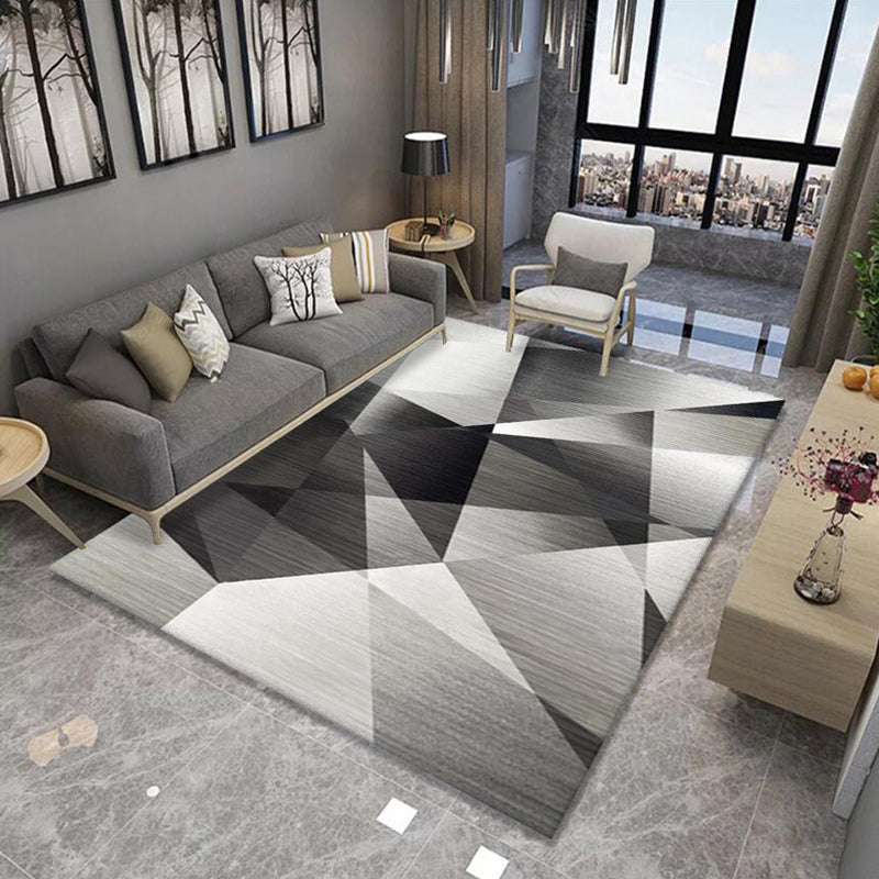 Multi Colored Novelty Rug Polypropylene Geometric Printed Area Carpet Non-Slip Backing Washable Rug for Parlor