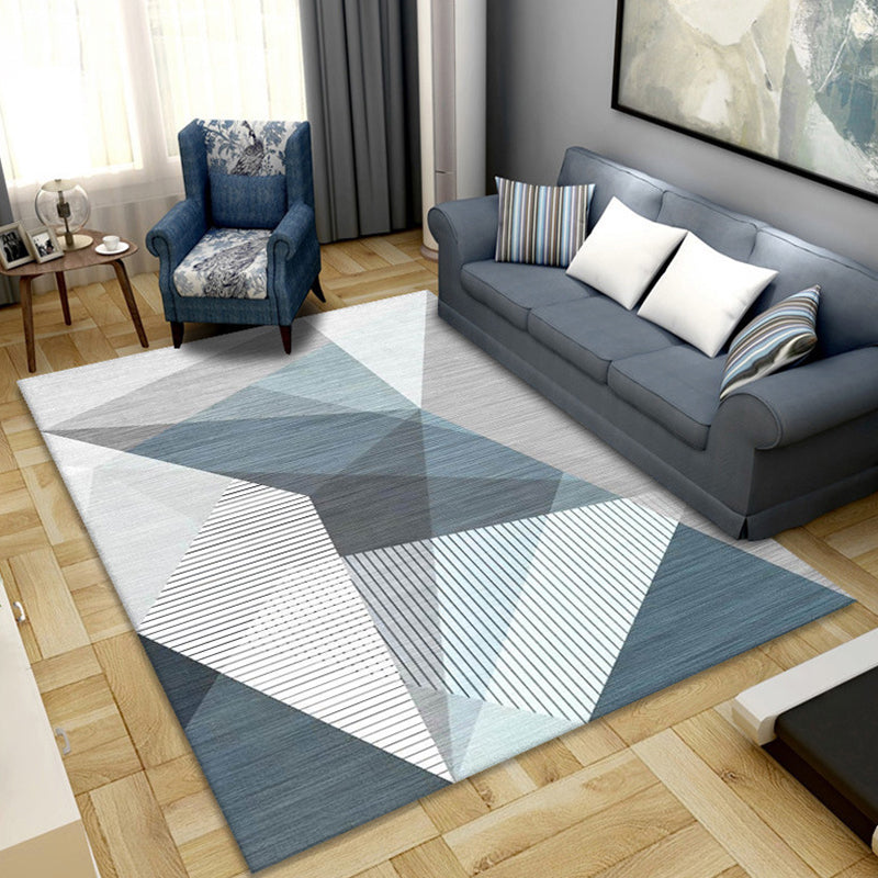 Multi Colored Novelty Rug Polypropylene Geometric Printed Area Carpet Non-Slip Backing Washable Rug for Parlor