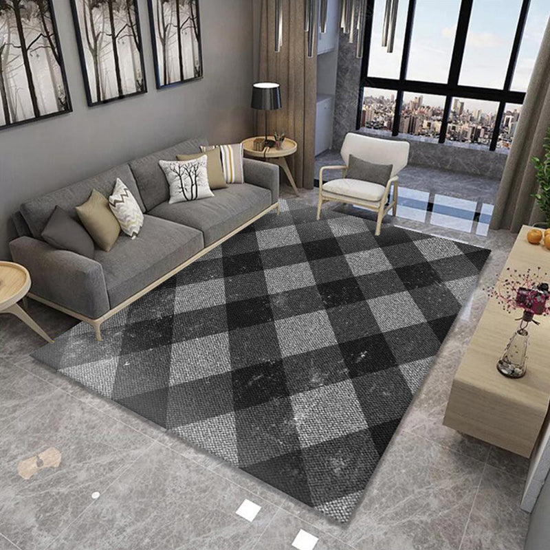 Multi Colored Novelty Rug Polypropylene Geometric Printed Area Carpet Non-Slip Backing Washable Rug for Parlor