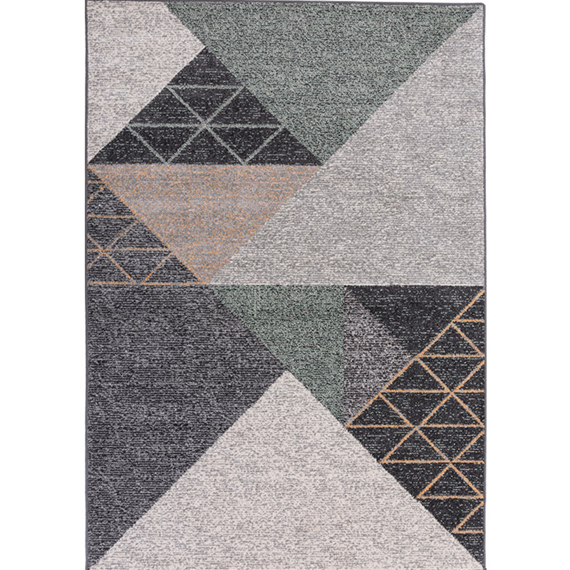 Modern Geometric Rug Multi Colored Polyster Indoor Rug Non-Slip Backing Pet Friendly Area Carpet for Living Room