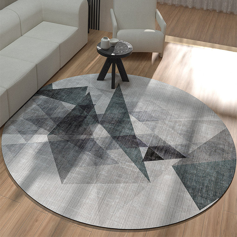 Natural Geometric Pattern Rug Multi Colored Polyster Area Carpet Non-Slip Backing Pet Friendly Indoor Rug for Parlor