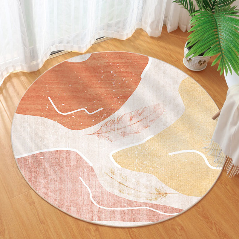Cute Bedroom Rug Multi Colored Cartoon Printed Area Carpet Synthetics Non-Slip Backing Washable Indoor Rug