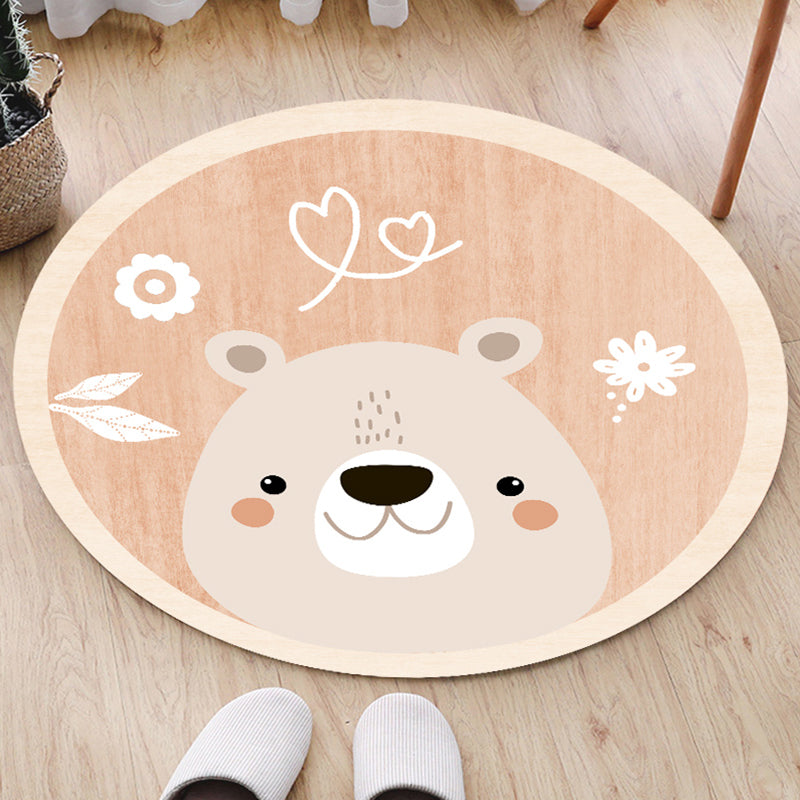 Cute Bedroom Rug Multi Colored Cartoon Printed Area Carpet Synthetics Non-Slip Backing Washable Indoor Rug