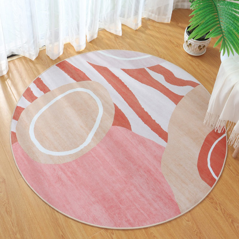 Cute Bedroom Rug Multi Colored Cartoon Printed Area Carpet Synthetics Non-Slip Backing Washable Indoor Rug