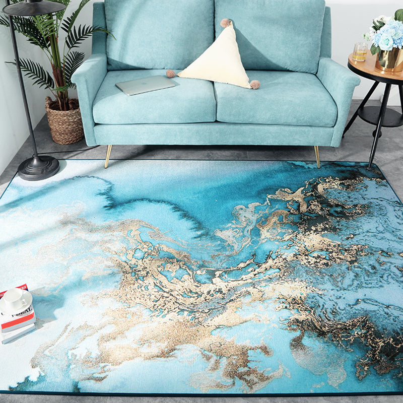 Modern Decoration Rug Multi Colored Abstract Patterned Area Carpet Polyster Non-Slip Backing Pet Friendly Rug