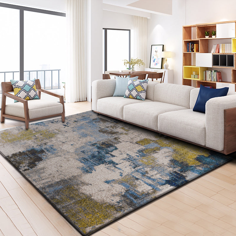 Relaxing Abstract Rug Multi Colored Synthetics Indoor Rug Non-Slip Backing Pet Friendly Area Carpet for Living Room
