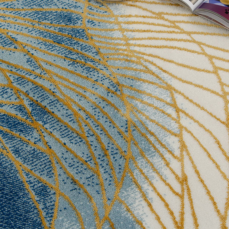 Modern Room Rug Multi Colored Abstract Pattern Rug Polypropylene Non-Slip Pet Friendly Carpet