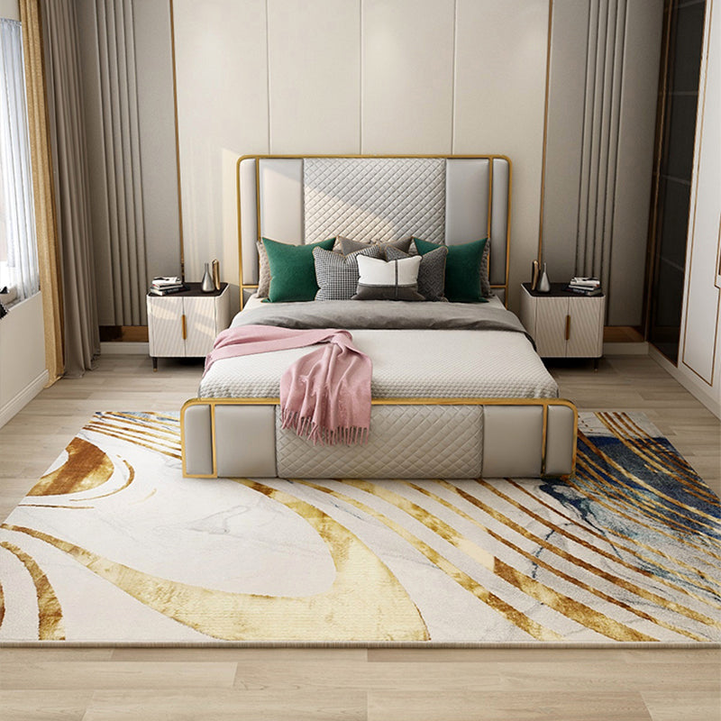 Multi Colored Funky Rug Polyster Abstract Pattern Indoor Rug Non-Slip Pet Friendly Easy Care Carpet for Bedroom