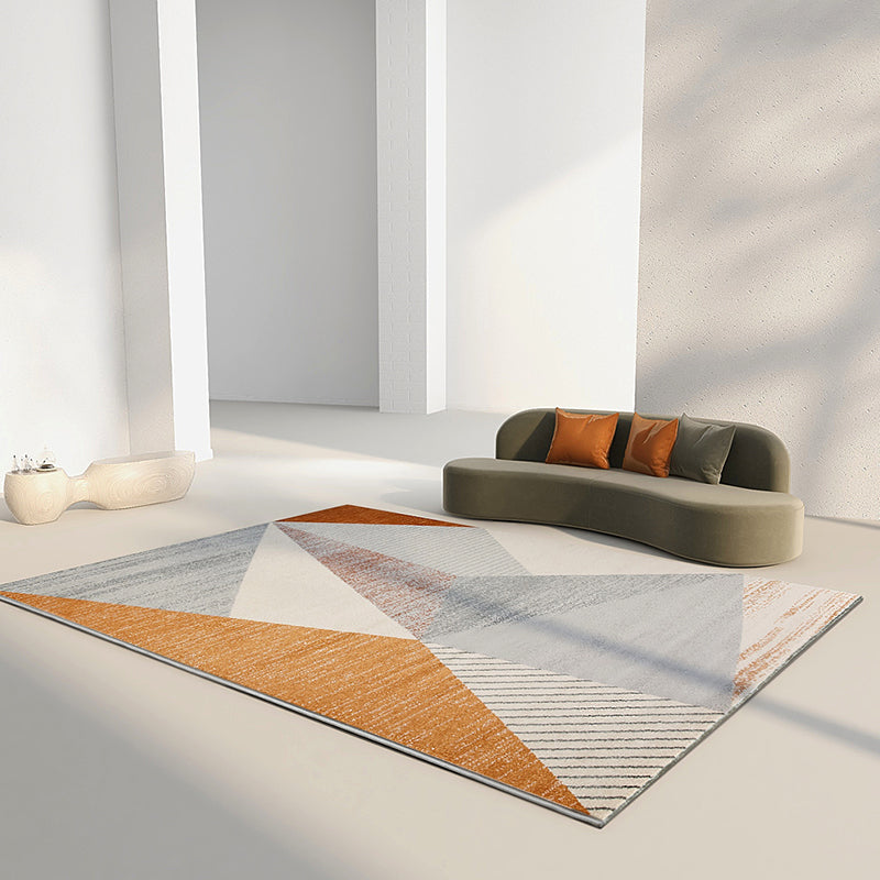 Mehrfarbiger Deko-Teppich, Neuheit, geometrisch bedruckter Flächenteppich, Polyester-Teppich mit rutschfester Rückseite für den Innenbereich