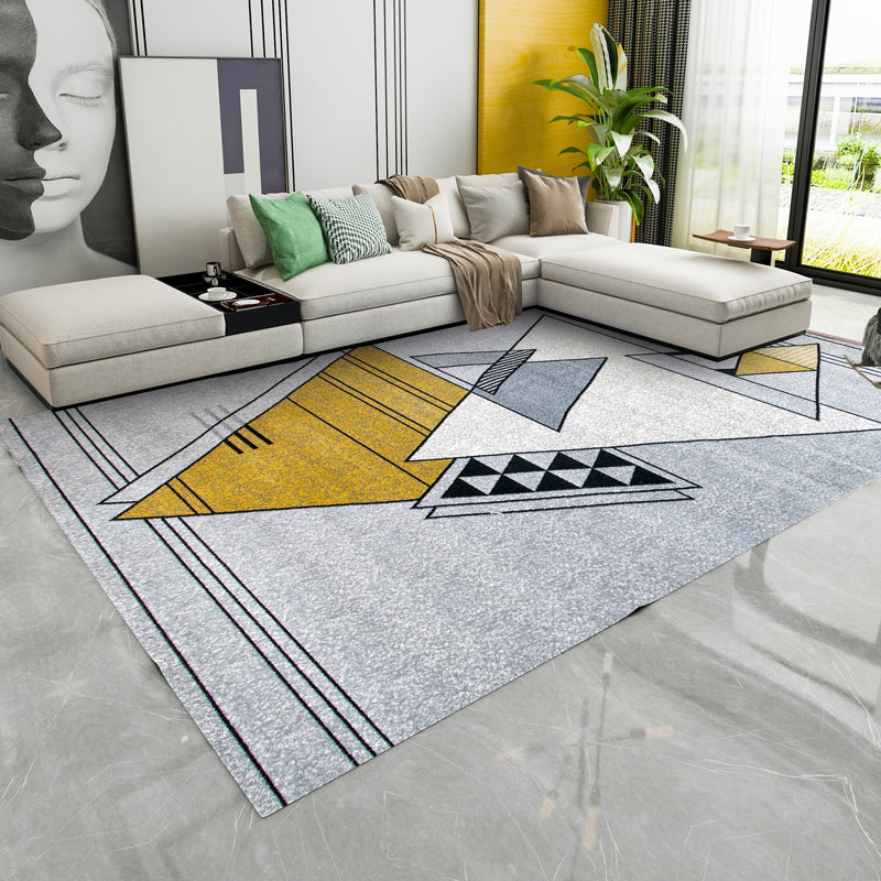 Modern Geometric Pattern Rug Multi Colored Polypropylene Indoor Rug Non-Slip Backing Pet Friendly Carpet for Bedroom