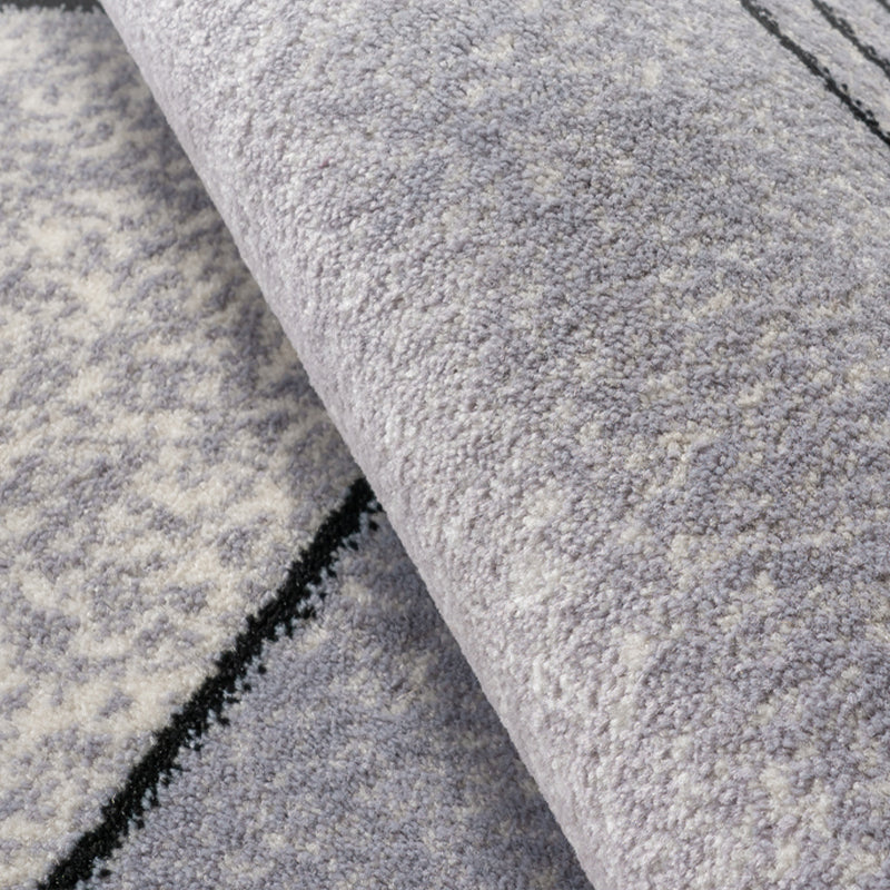 Modern Geometric Pattern Rug Multi Colored Polypropylene Indoor Rug Non-Slip Backing Pet Friendly Carpet for Bedroom