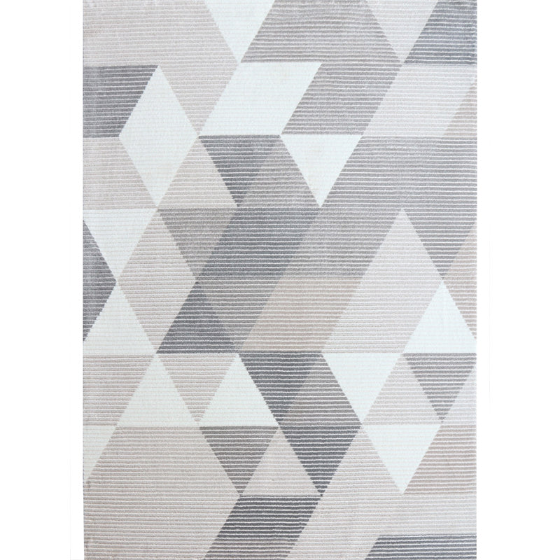 Modern Living Room Rug Multi Color Geometric Printed Indoor Rug Synthetics Non-Slip Backing Pet Friendly Area Carpet