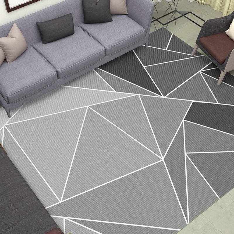 Simple Multi Colored Geo Rug Polypropylene Modern Area Carpet Non-Slip Backing Washable Indoor Rug for Living Room