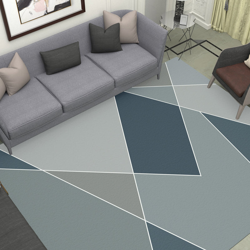 Simple Multi Colored Geo Rug Polypropylene Modern Area Carpet Non-Slip Backing Washable Indoor Rug for Living Room