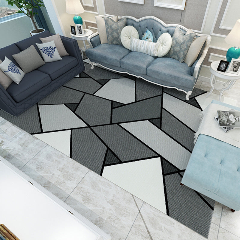 Simple Multi Colored Geo Rug Polypropylene Modern Area Carpet Non-Slip Backing Washable Indoor Rug for Living Room