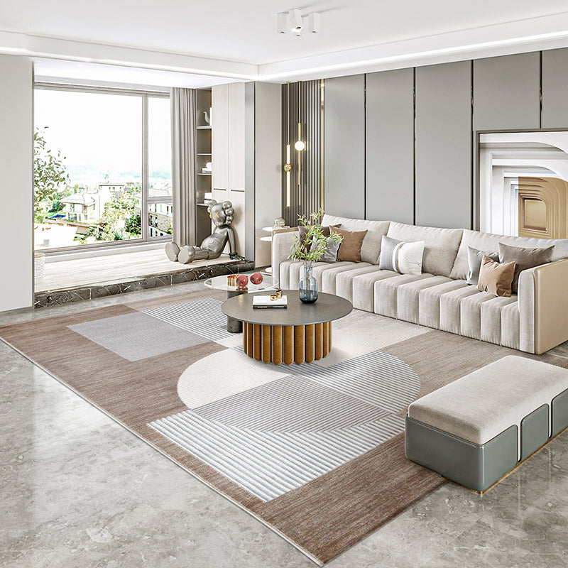 Multi Colored Living Room Rug Nordic Geometric Pattern Indoor Rug Synthetics Easy Care Pet Friendly Area Carpet