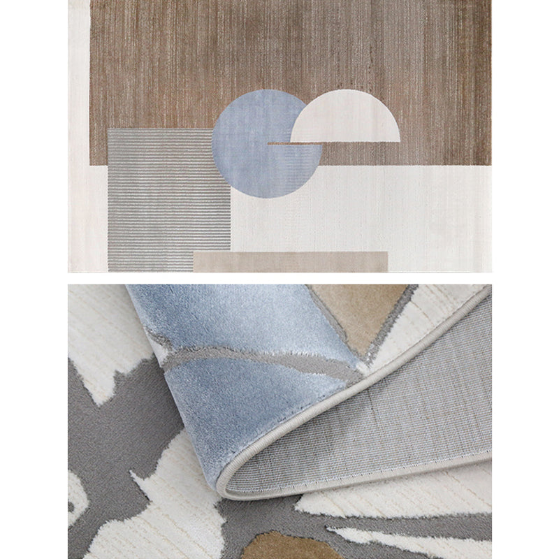 Multi Colored Living Room Rug Nordic Geometric Pattern Indoor Rug Synthetics Easy Care Pet Friendly Area Carpet