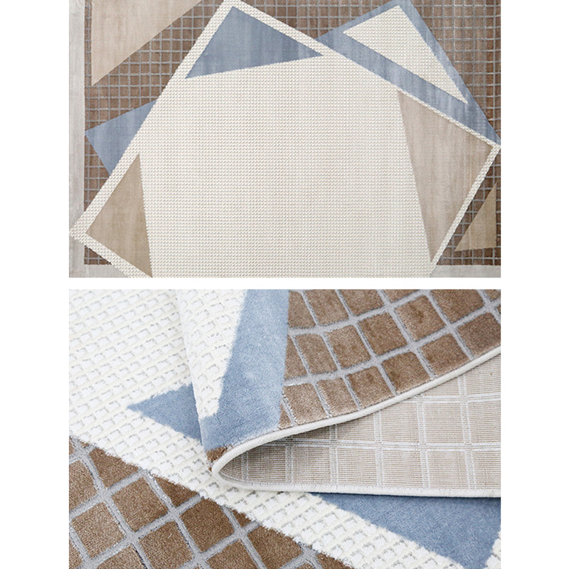 Multi Colored Living Room Rug Nordic Geometric Pattern Indoor Rug Synthetics Easy Care Pet Friendly Area Carpet
