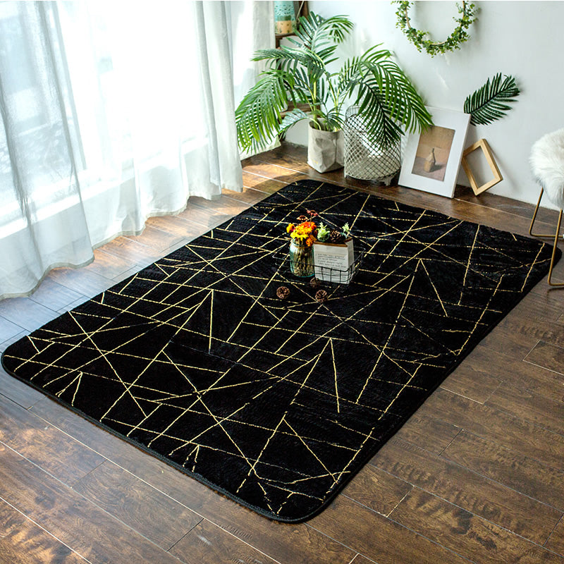 Relaxing Abstract Printed Rug Multi Colored Polypropylene Indoor Rug Anti-Slip Backing Pet Friendly Carpet for Bedroom