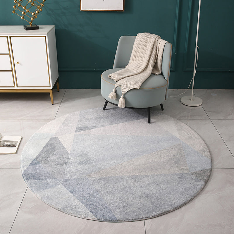 Simple Bedroom Rug Multi Colored Geometric Print Area Rug Synthetics Anti-Slip Backing Easy Care Washable Carpet