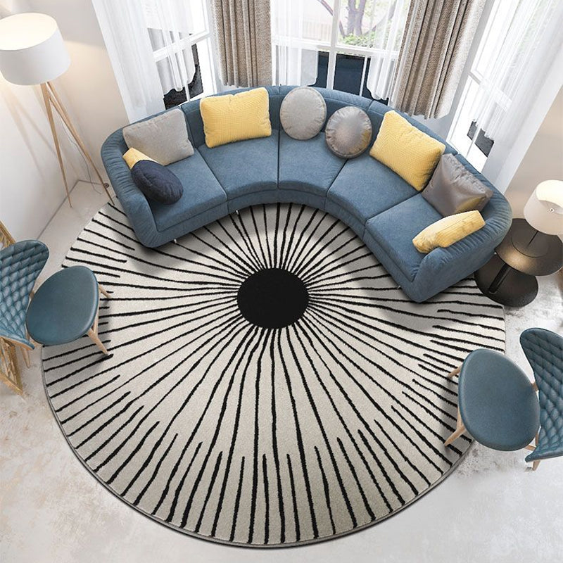 Mutli Colored Relaxing Rug Polypropylene Stripe Pattern Area Rug Anti-Slip Backing Pet Friendly Area Carpet for Parlor