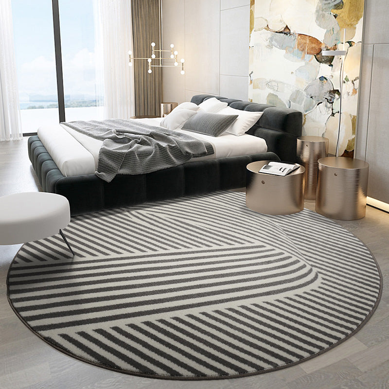 Mutli Colored Relaxing Rug Polypropylene Stripe Pattern Area Rug Anti-Slip Backing Pet Friendly Area Carpet for Parlor