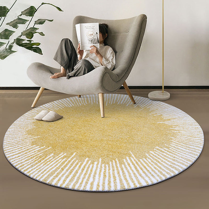 Yellow Contemporary Rug Polypropylene Abstract Printed Area Rug Anti-Slip Backing Washable Area Carpet for Bedroom