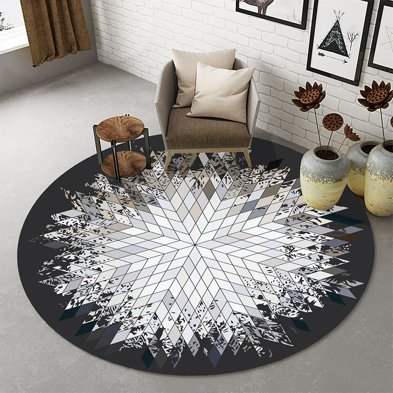 Natural Living Room Rug Multi-Colored Abstract Print Indoor Rug Cotton Blend Easy Care Washable Carpet