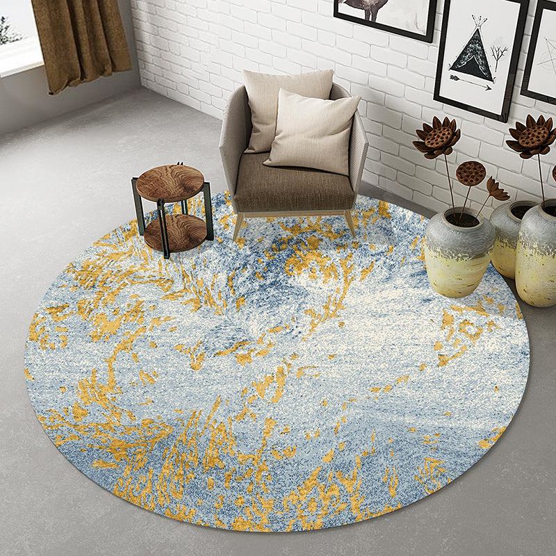 Natural Living Room Rug Multi-Colored Abstract Print Indoor Rug Cotton Blend Easy Care Washable Carpet