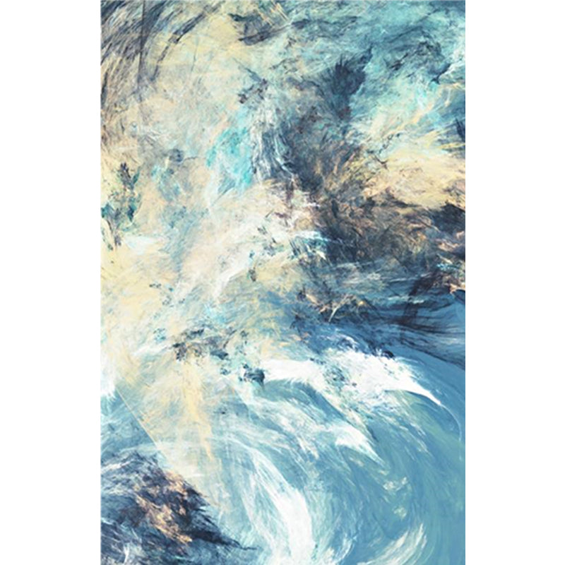 Formal Abstract Printed Rug Multi Colored Cotton Blend Indoor Rug Easy Care Washable Area Carpet for Decoration