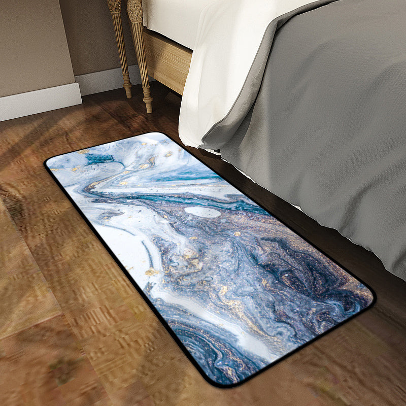 Multi-Colored Modern Rug Polyster Abstract Printed Indoor Rug Non-Slip Backing Pet Friendly Carpet for Bedroom