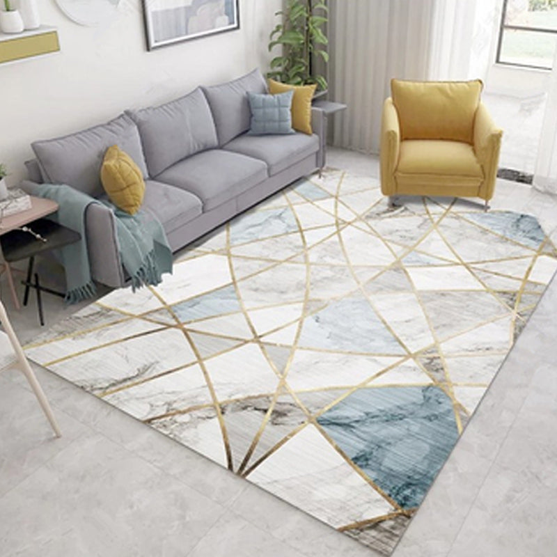Veelkleurig geometrisch tapijt Katoenmix Eigentijds binnentapijt Gemakkelijk te onderhouden Huisdiervriendelijk tapijt voor decoratie