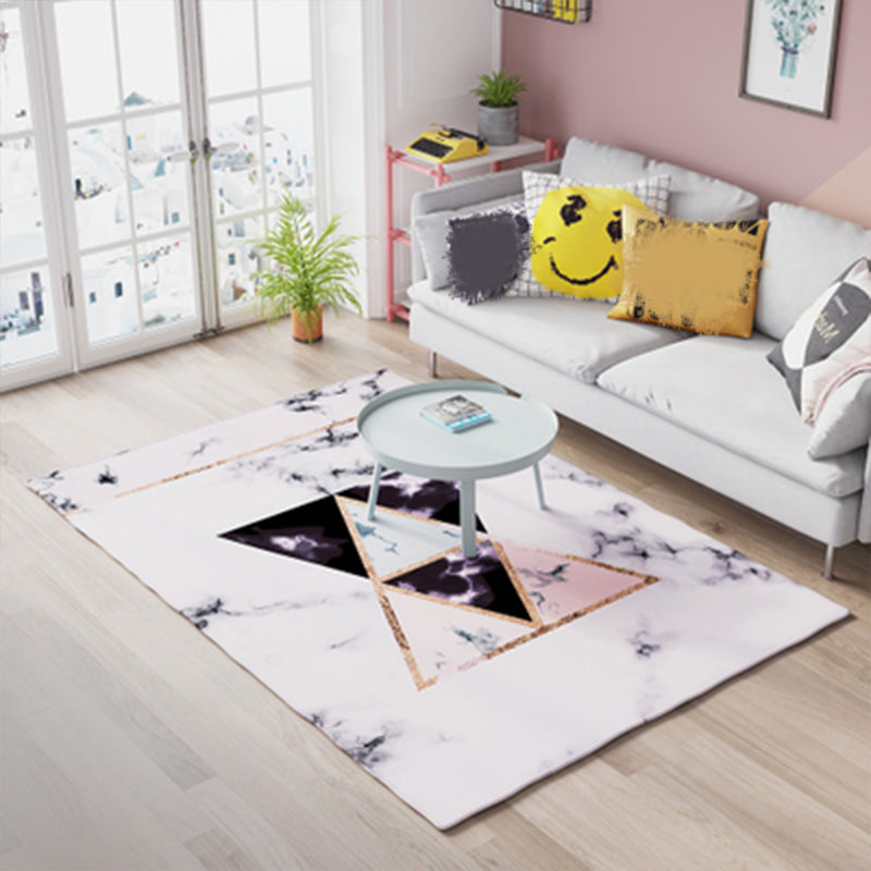 Veelkleurig geometrisch tapijt Katoenmix Eigentijds binnentapijt Gemakkelijk te onderhouden Huisdiervriendelijk tapijt voor decoratie