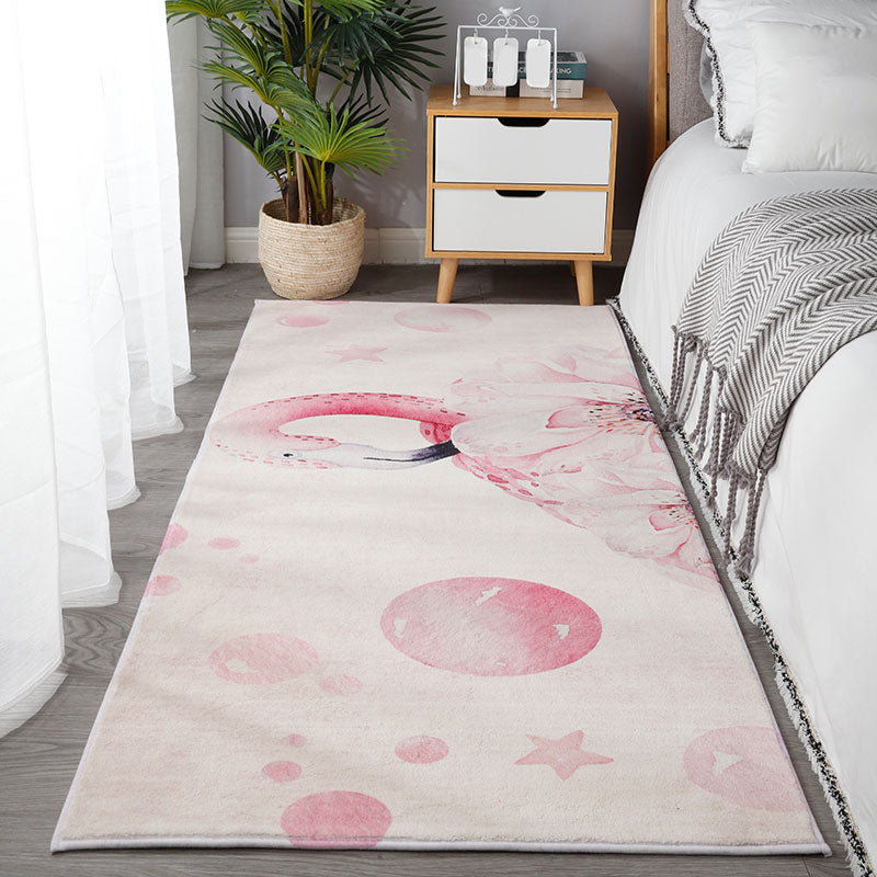 Multi Colored Relaxing Rug Polypropylene Cartoon Print Area Rug Non-Slip Backing Pet Friendly Washable Carpet for Room
