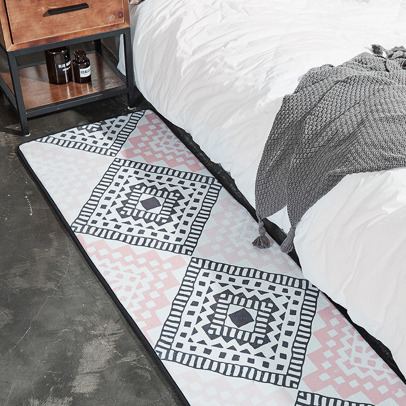 Moroccan Bedroom Rug Multi Colored Tribal Print Area Carpet Polypropylene Non-Slip Washable Easy Care Rug