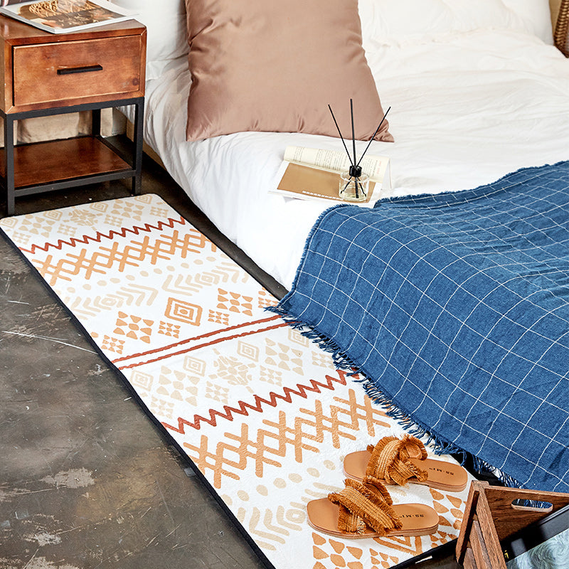 Moroccan Bedroom Rug Multi Colored Tribal Print Area Carpet Polypropylene Non-Slip Washable Easy Care Rug