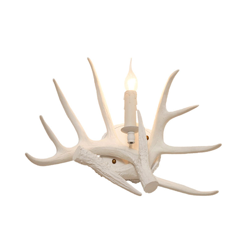 Resin White Sconce Light Fixture Open Bulb 1-Light Classic Wall Mounted Lighting