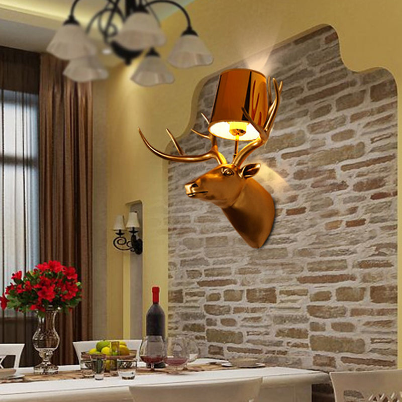 Elk Restaurant Wall Lamp Traditional Resin 1 Light Black/Pink/Blue Sconce Light Fixture with Glass Shade