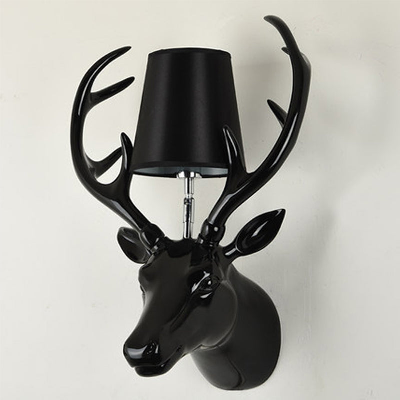 Elk Restaurant Wall Lamp Traditional Resin 1 Light Black/Pink/Blue Sconce Light Fixture with Glass Shade