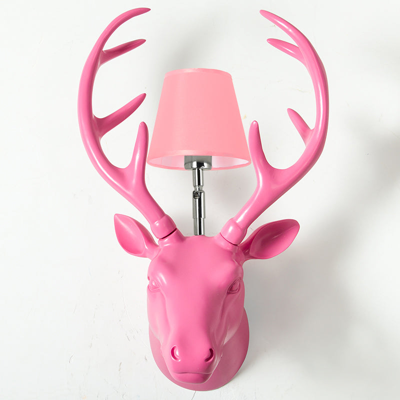 Elk Restaurant Wall Lamp Traditional Resin 1 Light Black/Pink/Blue Sconce Light Fixture with Glass Shade