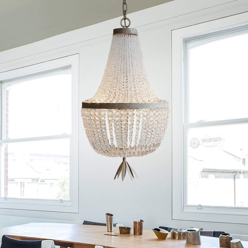 Chandelier de gourde blanche Nordic Crystal 3 Bulbes suspendus plafond pour le salon