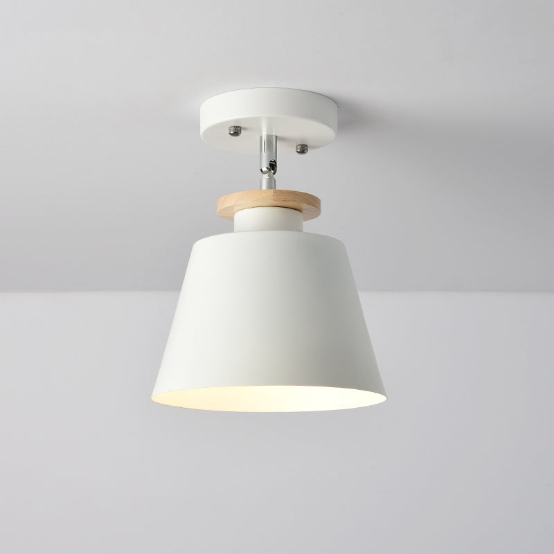 Upside-Down Trifle Ceiling Flush Light Macaron Metal 1-Light Corridor Adjustable Semi Flush Mount Lighting