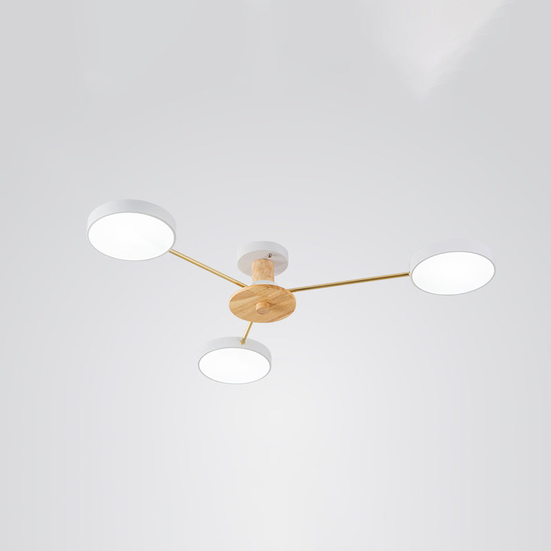 Molécula minimalista LED Light Light Sala de estar acrílico Semi Flush Chandelier