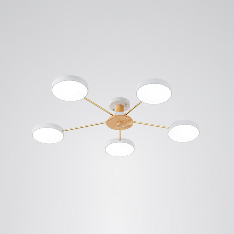 Molécula minimalista LED Light Light Sala de estar acrílico Semi Flush Chandelier