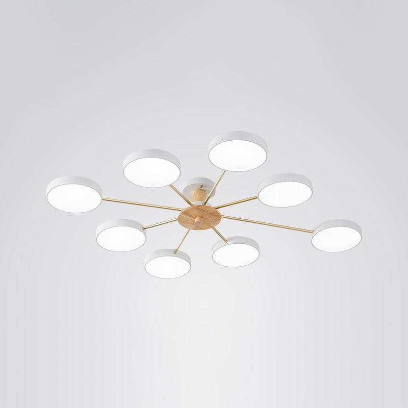 Molécula minimalista LED Light Light Sala de estar acrílico Semi Flush Chandelier