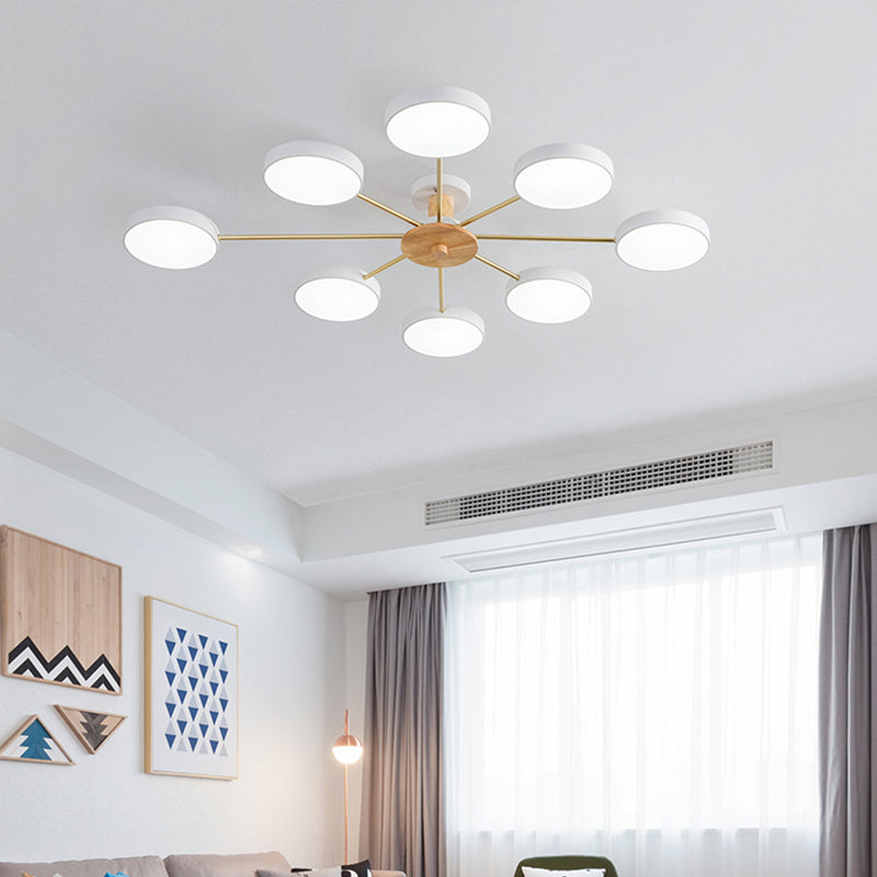 Molécula minimalista LED Light Light Sala de estar acrílico Semi Flush Chandelier