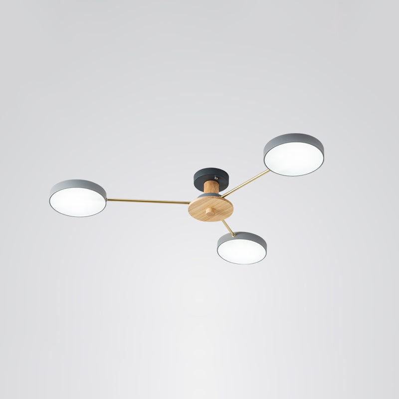 Molécula minimalista LED Light Light Sala de estar acrílico Semi Flush Chandelier