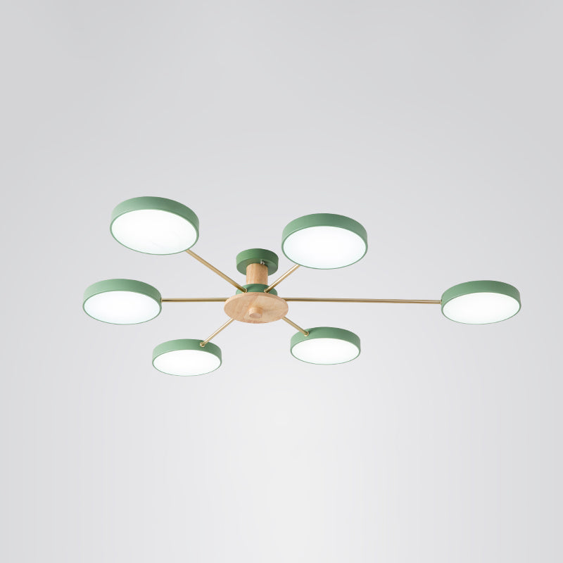 Molécula minimalista LED Light Light Sala de estar acrílico Semi Flush Chandelier