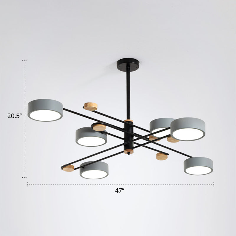 Criss-Cross Led kroonluchter Noordse nieuwigheid metaal 6-licht woonkamer hangende lamp