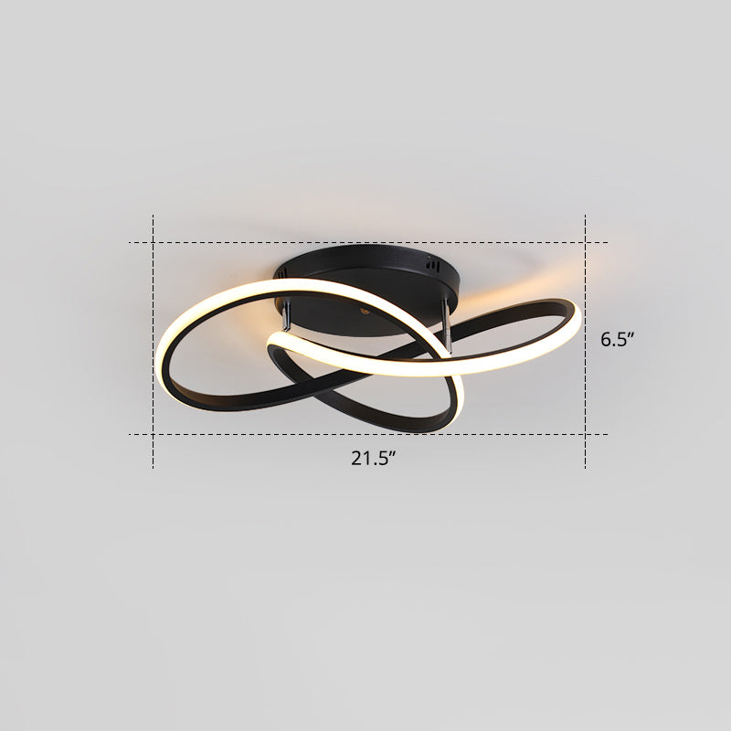 Bedroom LED Ceiling Lamp Simplicity Semi-Flush Light Fixture with Acrylic Strip Shade